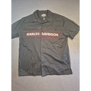 Vintage Y2K Harley-Davidson Performance Button Up Biker Work Shirt -‎ Size L